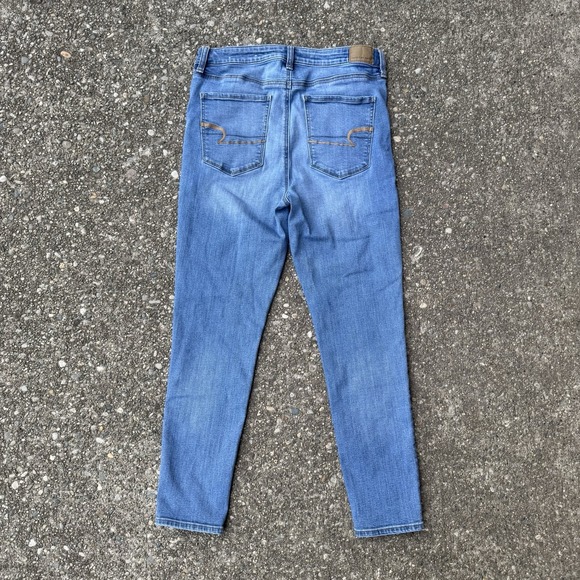 American Eagle Women's Size 12 Short Blue Super Stretch Hi-Rise Jegging - Picture 3 of 8